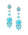 Samuel B. Silver 31.00 Ct. Tw. Sleeping Beauty Earrings In Blue