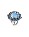 Samuel B. Silver 10.96 Ct. Tw. Multi Gemstone Ring In Blue