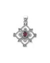 Samuel B. Ss Tribal Design Diamond Shape Garnet Pendant In Metallic