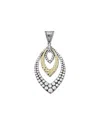 Samuel B. Ss/18k Beaded Marquise Shape Pendant In Metallic