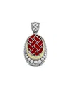 Samuel B. Silver Coral Pearl Semeru Pendant In Red