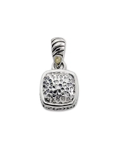 Samuel B. Ss/18k Cushion Shape Hammered Silver Pendant In Metallic