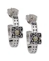 Samuel B. Silver 0.02 Ct. Tw. White Topaz Earrings In Metallic