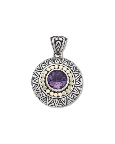 Samuel B. Silver 3.50 Ct. Tw. Amethyst Tribe Pendant In Metallic