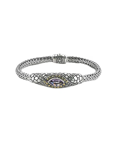 Samuel B. Sterling Silver 18k 1.59 Ct. Tw. Amethyst Bracelet In Metallic