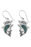 Samuel B. Sterling Silver Abalone Dolphin Drop Earrings In Multi