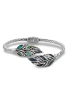 Samuel B. Sterling Silver Abalone Leaf Hinged Bracelet In Multi