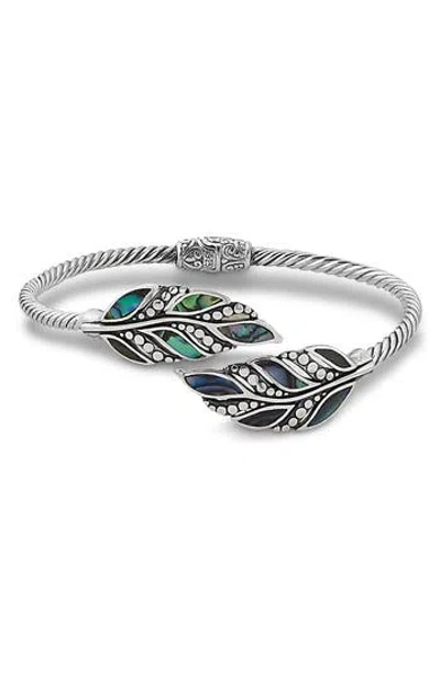Samuel B. Sterling Silver Abalone Leaf Hinged Bracelet In Multi