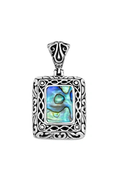 Samuel B. Sterling Silver Abalone Rectangle Pendant In Blue/green