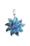Samuel B. Sterling Silver Abalone Sunburst Pendant In Metallic