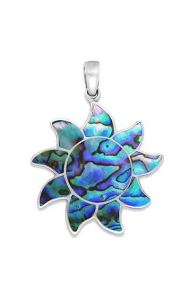 Samuel B. Sterling Silver Abalone Sunburst Pendant In Metallic