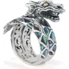 Samuel B. Sterling Silver & 18k Gold Abalone Dragon Wrap Ring In Multi