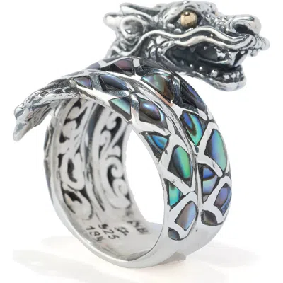 Samuel B. Sterling Silver & 18k Gold Abalone Dragon Wrap Ring In Multi