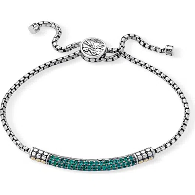 Samuel B. Sterling Silver & 18k Gold Amethyst Bolo Bracelet In Green