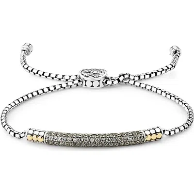 Samuel B. Sterling Silver & 18k Gold Amethyst Bolo Bracelet In Metallic