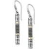 Samuel B. 18k & Silver 0.96 Ct. Tw. Black Spinel Bar Drop Earrings In Black/two Tone