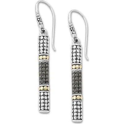 SAMUEL B. SAMUEL B. STERLING SILVER & 18K GOLD BAR DROP EARRINGS