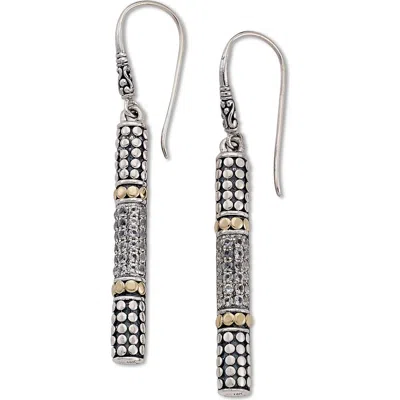 SAMUEL B. SAMUEL B. STERLING SILVER & 18K GOLD BAR DROP EARRINGS