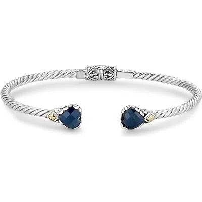 Samuel B. Sterling Silver & 18k Gold Blue Sapphire Bangle
