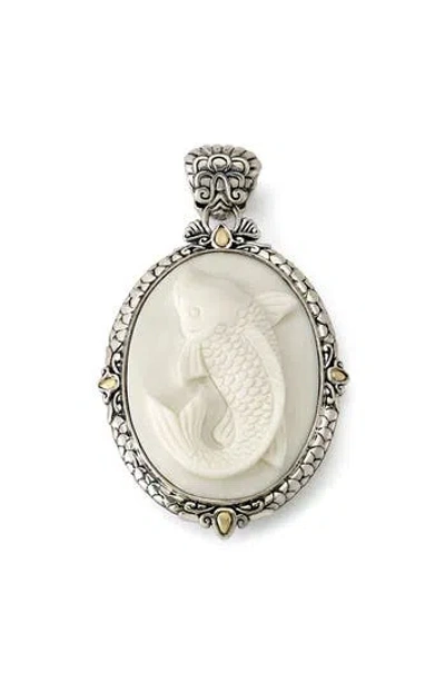 Samuel B. Sterling Silver & 18k Gold Bovine Bone Fish Pendant In White