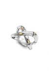 Samuel B. Sterling Silver & 18k Gold Crisscross Ring In Silver And Gold