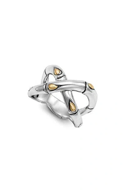 Samuel B. Sterling Silver & 18k Gold Crisscross Ring In Silver And Gold