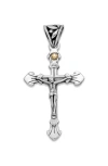 Samuel B. Sterling Silver & 18k Gold Crucifix Pendant In Metallic