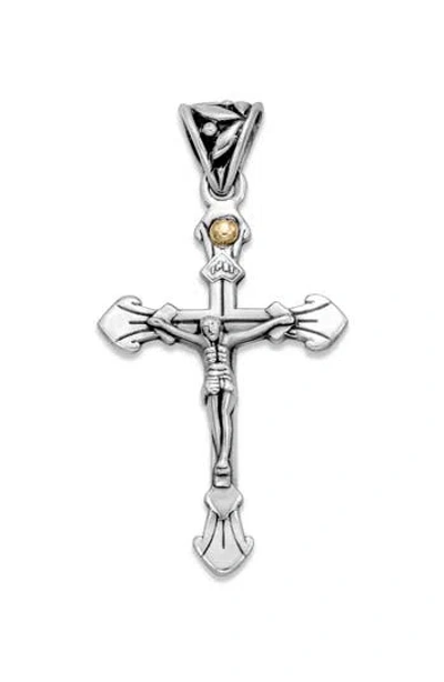 Samuel B. Sterling Silver & 18k Gold Crucifix Pendant In Metallic