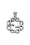 Samuel B. Sterling Silver & 18k Gold Double Snake Pendant In Silver