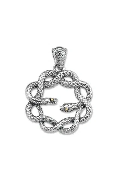 SAMUEL B. SAMUEL B. STERLING SILVER & 18K GOLD DOUBLE SNAKE PENDANT
