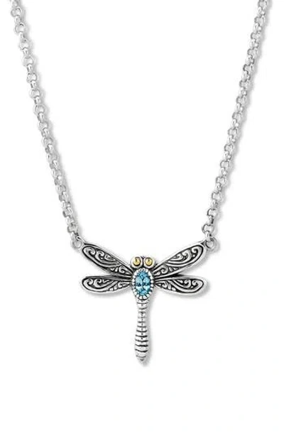 Samuel B. Sterling Silver & 18k Gold Dragonfly Pendant Necklace In Metallic