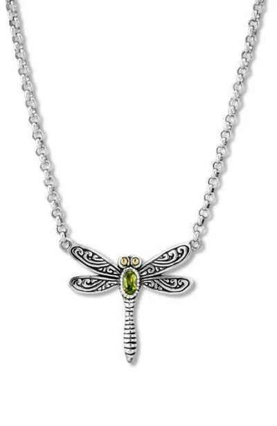 Samuel B. Sterling Silver & 18k Gold Dragonfly Pendant Necklace In Metallic