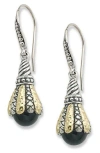 Samuel B. Sterling Silver & 18k Gold Drop Earrings