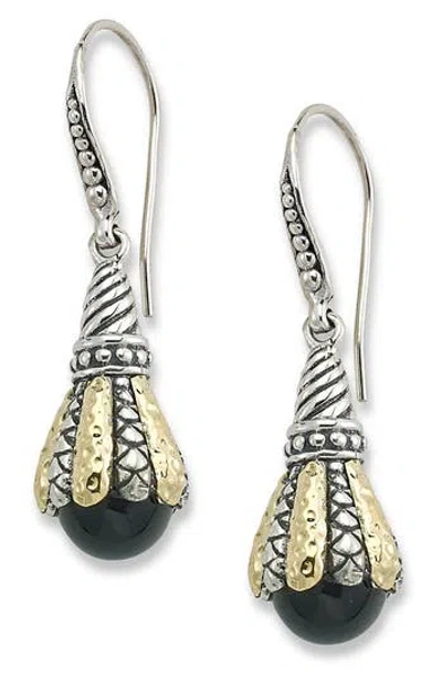 Samuel B. Sterling Silver & 18k Gold Drop Earrings In Black