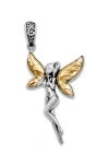 Samuel B. Silver Tinker Bell Pendant In Silver And Gold