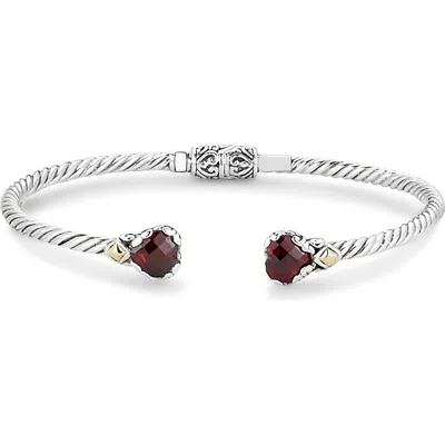 Samuel B. Sterling Silver & 18k Gold Garnet Heart Bangle In Red
