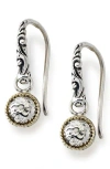 Samuel B. 18k & Silver Hammered Earrings In Silver And Gold