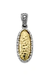 Samuel B. Sterling Silver Green Quartz Teardrop Pendant In Metallic