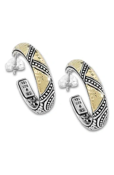 Samuel B. Sterling Silver & 18k Gold Hoop Earrings In Metallic
