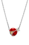 Samuel B. Sterling Silver & 18k Gold Ladybug Pendant Necklace In Red
