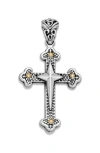 Samuel B. Sterling Silver & 18k Gold North Star Cross Pendant Necklace In Metallic