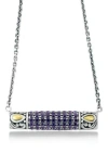 Samuel B. Sterling Silver & 18k Gold Pavé Amethyst Pendant Necklace In Purple