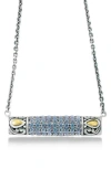 Samuel B. Sterling Silver & 18k Gold Pavé Aquamarine Pendant Necklace In Aquamarine