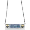 Samuel B. Sterling Silver & 18k Gold Pavé Blue Sapphire Pendant Necklace In Blue