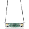 Samuel B. Sterling Silver & 18k Gold Pavé Emerald Pendant Necklace In Green