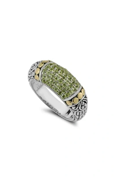 Samuel B. Sterling Silver & 18k Gold Pavé Peridot Ring In Green