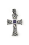 Samuel B. Sterling Silver & 18k Gold Semiprecious Stone Cross Pendant In Metallic