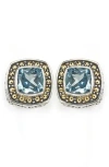 Samuel B. Sterling Silver & 18k Gold Semiprecious Stone Cushion Stud Earrings In Multi