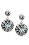 Samuel B. Sterling Silver & 18k Gold Semiprecious Stone Round Drop Earrings In Blue