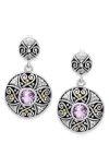 Samuel B. Sterling Silver & 18k Gold Semiprecious Stone Round Drop Earrings In Metallic